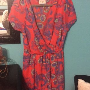 Coral/Blue short sleeve jumper